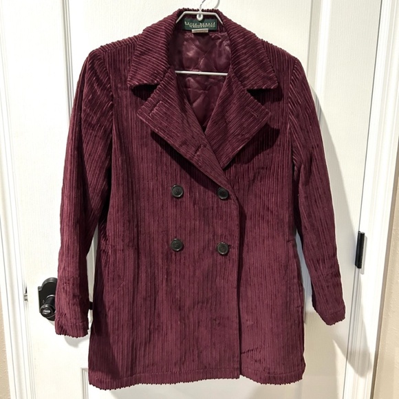 Harve Benard Jackets & Blazers - Harv Benard Merlot Corduroy Coat Jacket